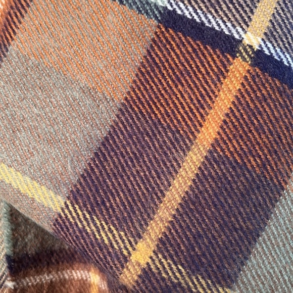 TOPSHOP Brown/Tan/Olive Fringe Cottage/Cabin/Urban-Chic Oversized Scarf/Shawl - Picture 5 of 12